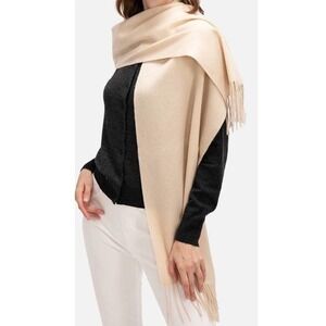 Cashmere Preston & York Beige Fringe Scarf
